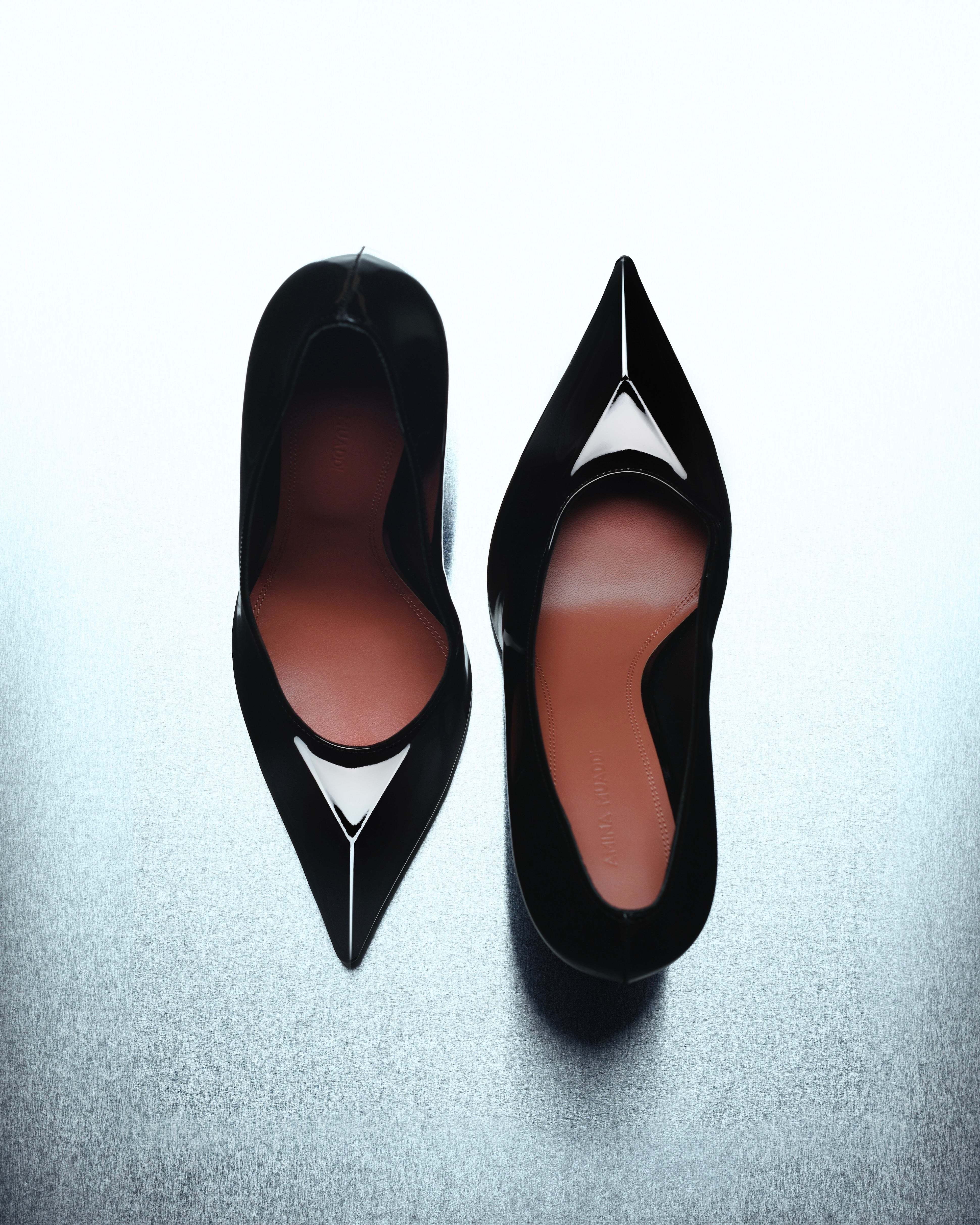 Christine 100 Black Patent Pumps | Amina Muaddi Luxury Shoes For Women