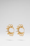 Multi Ring Hoop Small White Crystals With Gold Base