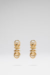 Multi Ring Hoop Small White Crystals With Gold Base