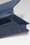 Superamini Yigit Clutch Dark Blue Denim And Jet Black Crystals