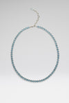 Tennis Necklace Aquamarine Crystals And Silver Base
