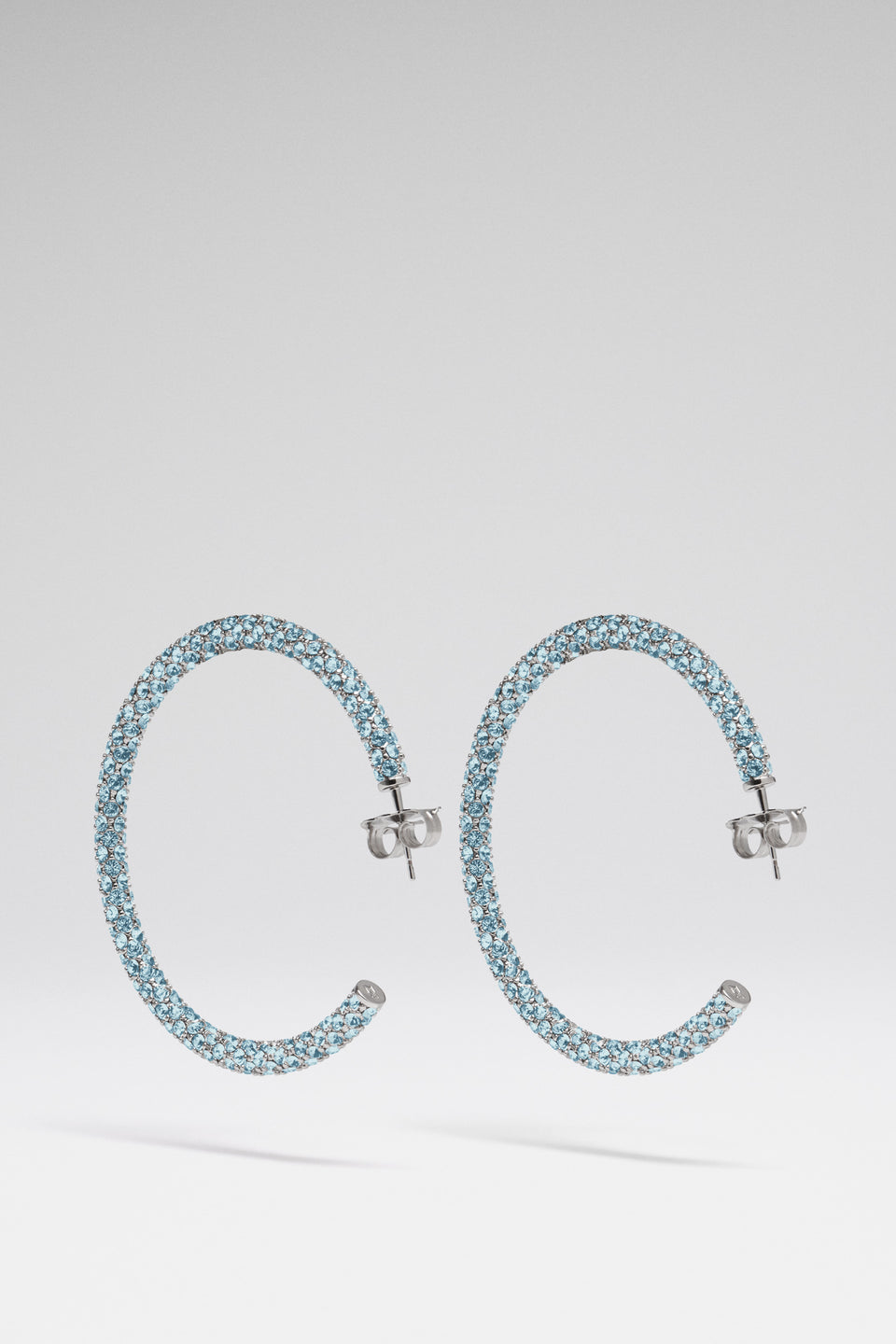 Cameron Hoop Large Aquamarine Crystals And Silver Base