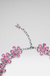 Lily Choker Rose Crystals And Silver Base