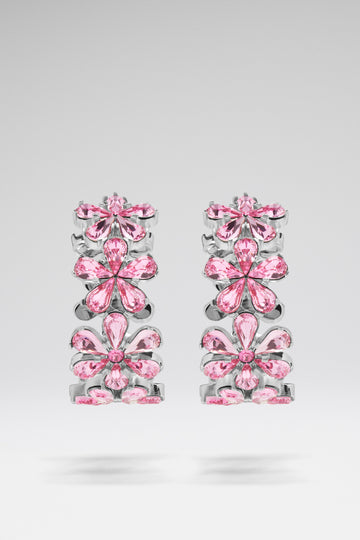 Lily Hoop Rose Crystals And Silver Base