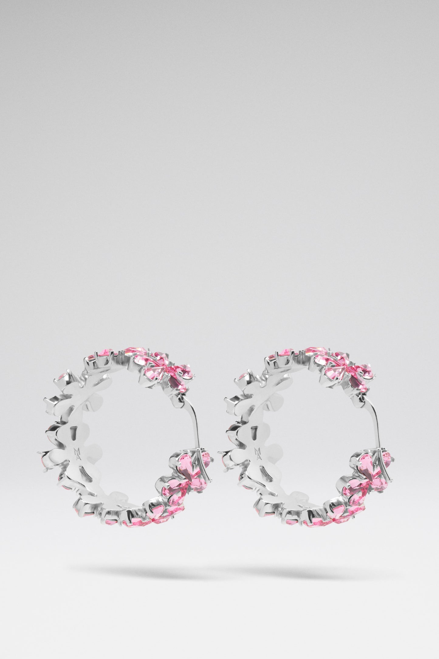 Lily Hoop Rose Crystals And Silver Base