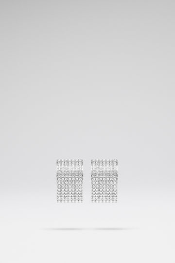 Rih Hoop Small White Crystals And Silver Base