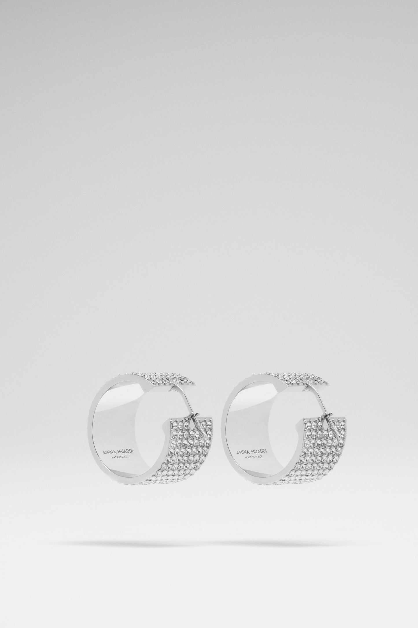 Rih Hoop Small White Crystals And Silver Base