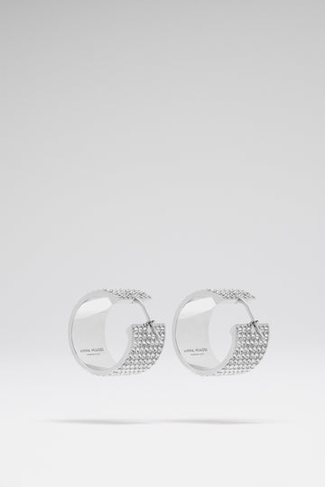 Rih Hoop Small White Crystals And Silver Base