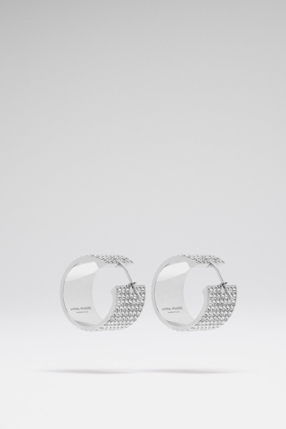 Rih Hoop Small White Crystals And Silver Base