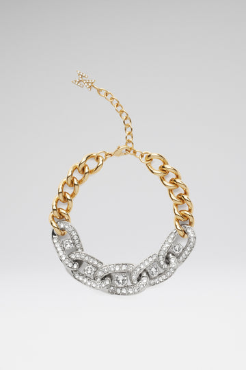 Matthew Bracelet White Crystals And Gold Base