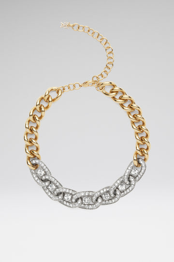 Matthew Choker White Crystals And Gold Antique Base