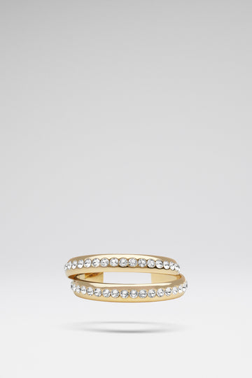 Jahleel Bangle White Crystals And Gold Base