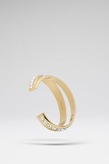 Jahleel Bangle White Crystals And Gold Base