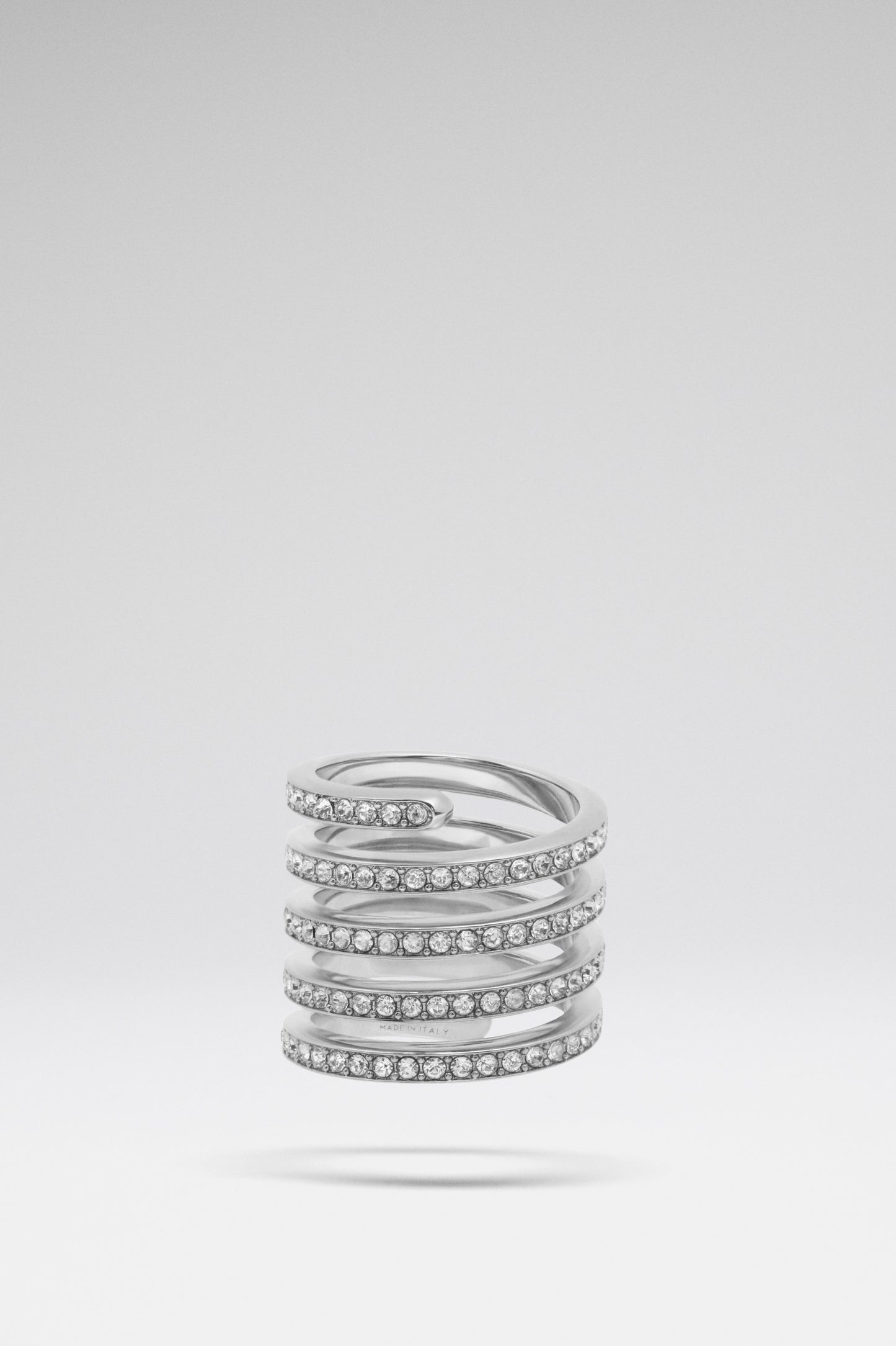 Vittoria Ring White Crystals And Silver Base
