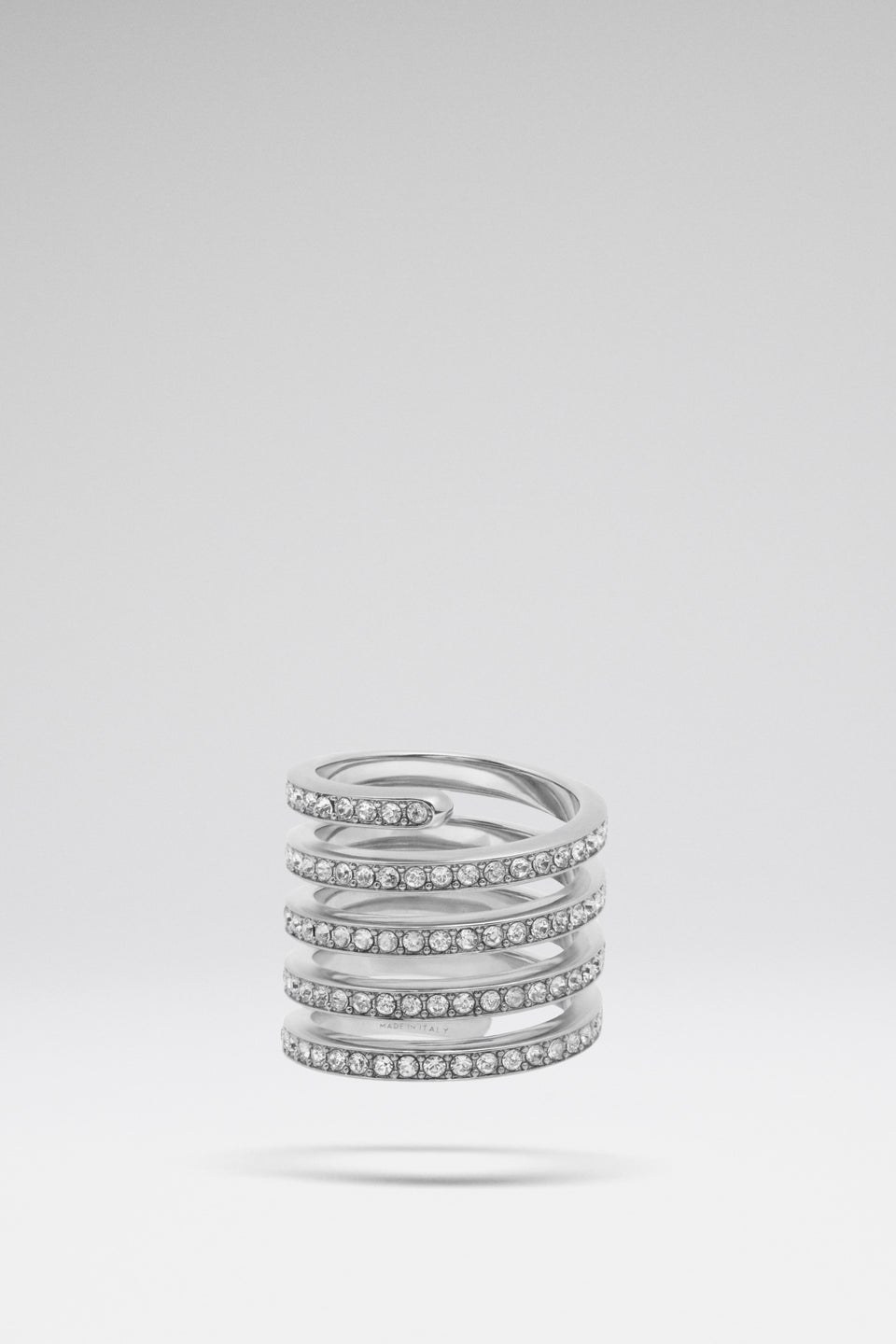 Vittoria Ring White Crystals And Silver Base