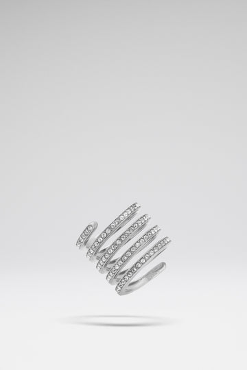 Vittoria Ring White Crystals And Silver Base