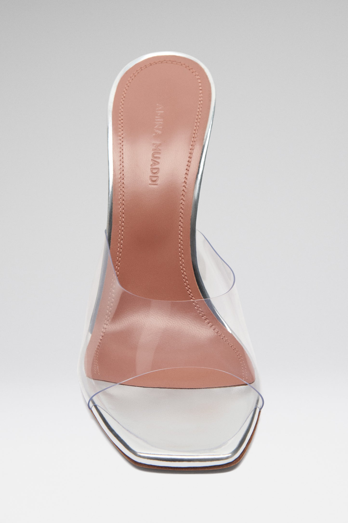 Lupita Glass Slipper Transparent Pvc And Orange Ombre Heel