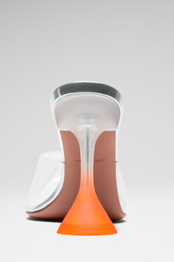 Lupita Glass Slipper Transparent Pvc And Orange Ombre Heel