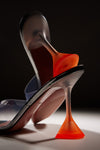Lupita Glass Slipper Transparent Pvc And Orange Ombre Heel