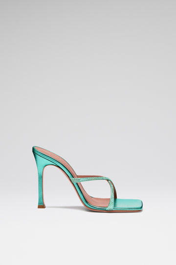 Adriana Crystal Slipper Caribbean Metallic Nappa