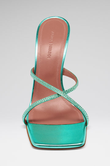 Adriana Crystal Slipper Caribbean Metallic Nappa