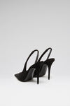 Anok 105 luxury black suede slingbacks for women