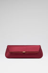 Wine satin and gold hardware ami clutch bag