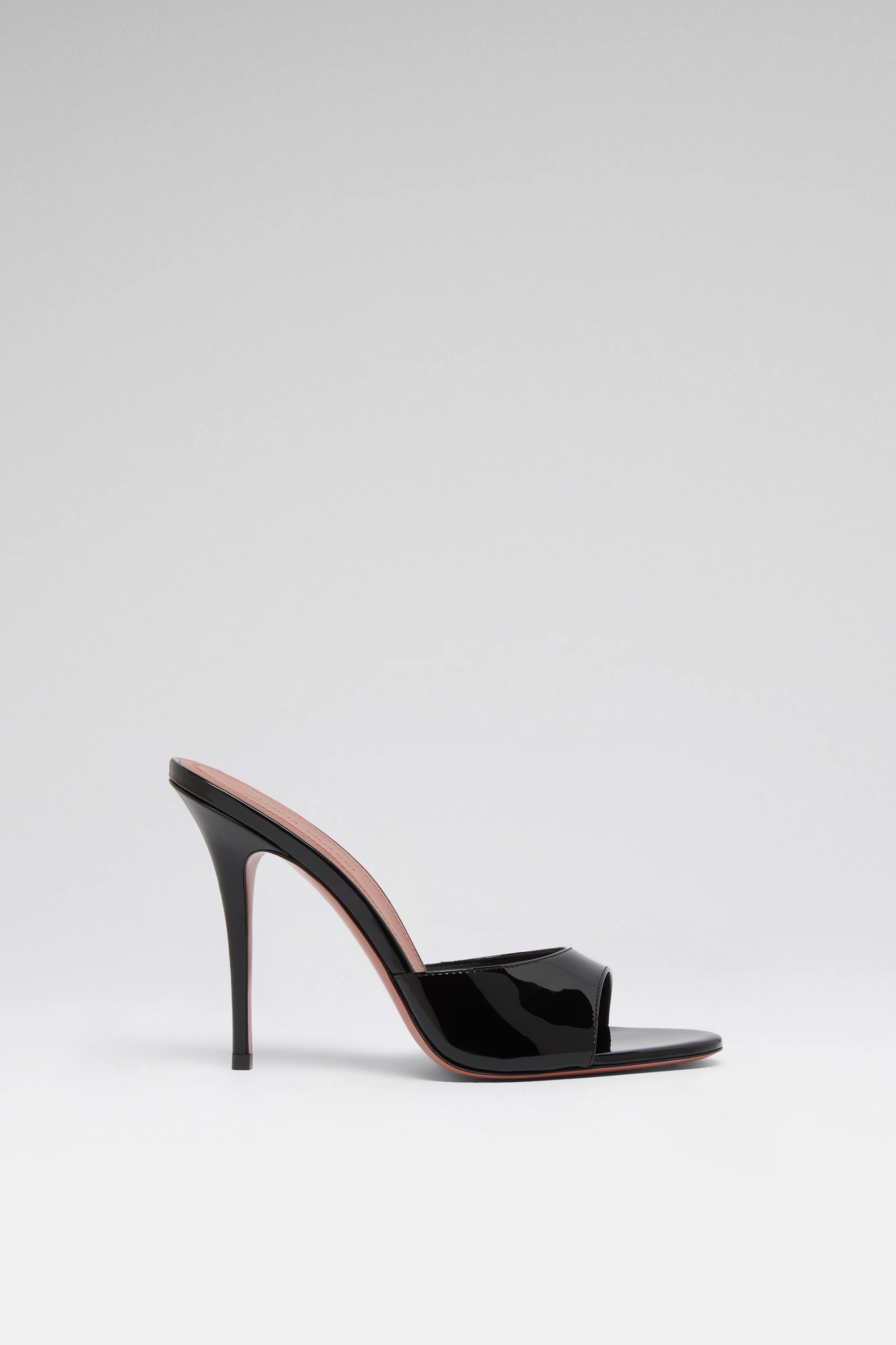 Elodie 105 Black Patent Slippers | Amina Muaddi Luxury Shoes