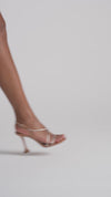 Sally Sandal 95 Latte Satin And White Crystals