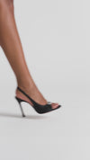 Mini Camelia Sling 105 Black Satin