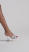 Lupita Crystal Net Slipper 95 White Nappa And White Crystals