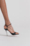Adut Sandal 105 Black Patent And White Crystal Buckle    