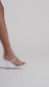 Gigi Slipper 95 White Nappa And White Crystals