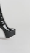 Cynthia Stretch Thigh High 155 Black Latex