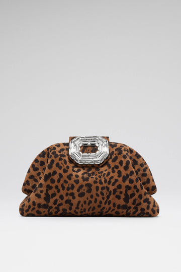 Camelia Clutch Leopard Suede
