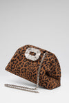 Camelia Clutch Leopard Suede