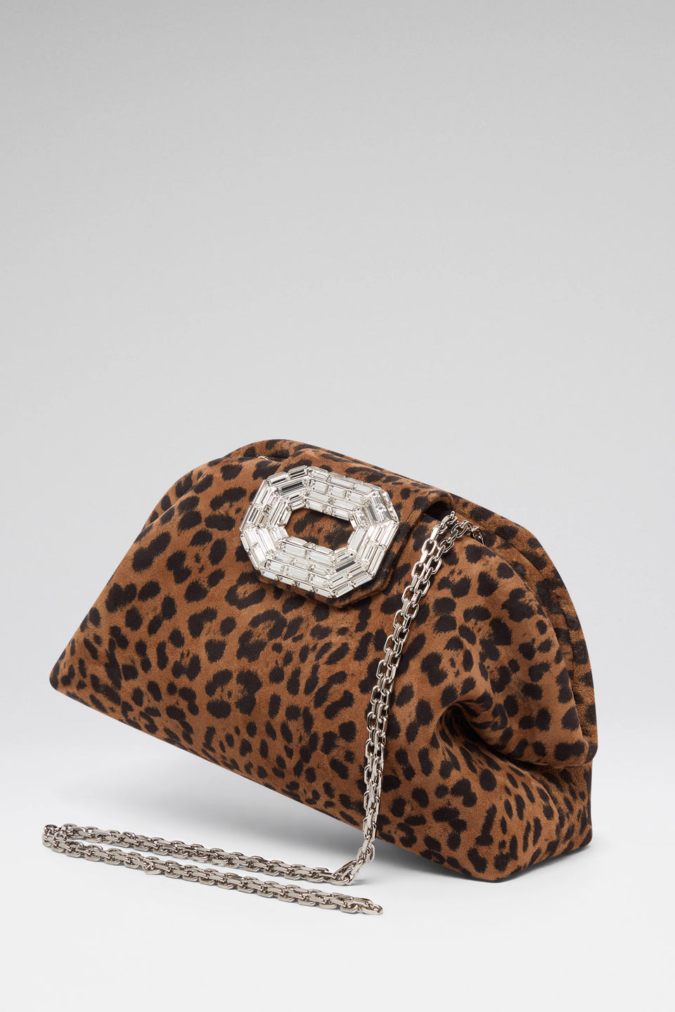 Camelia Clutch Leopard Suede