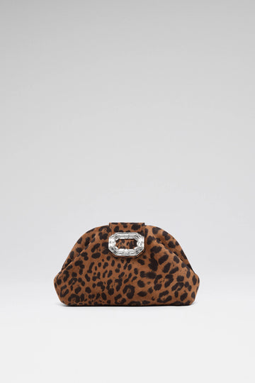Camelia Micro Clutch Leopard Printed Suede