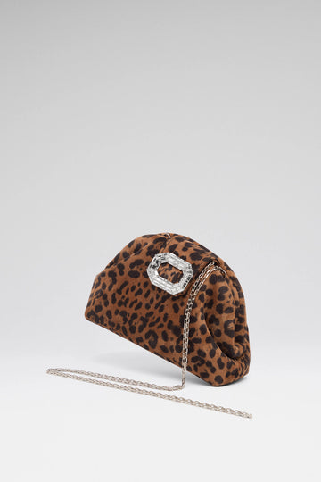 Camelia Micro Clutch Leopard Printed Suede