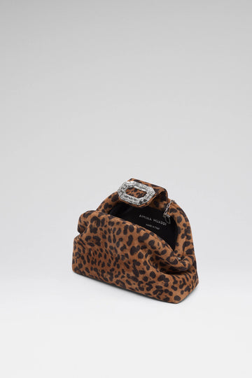 Camelia Micro Clutch Leopard Printed Suede