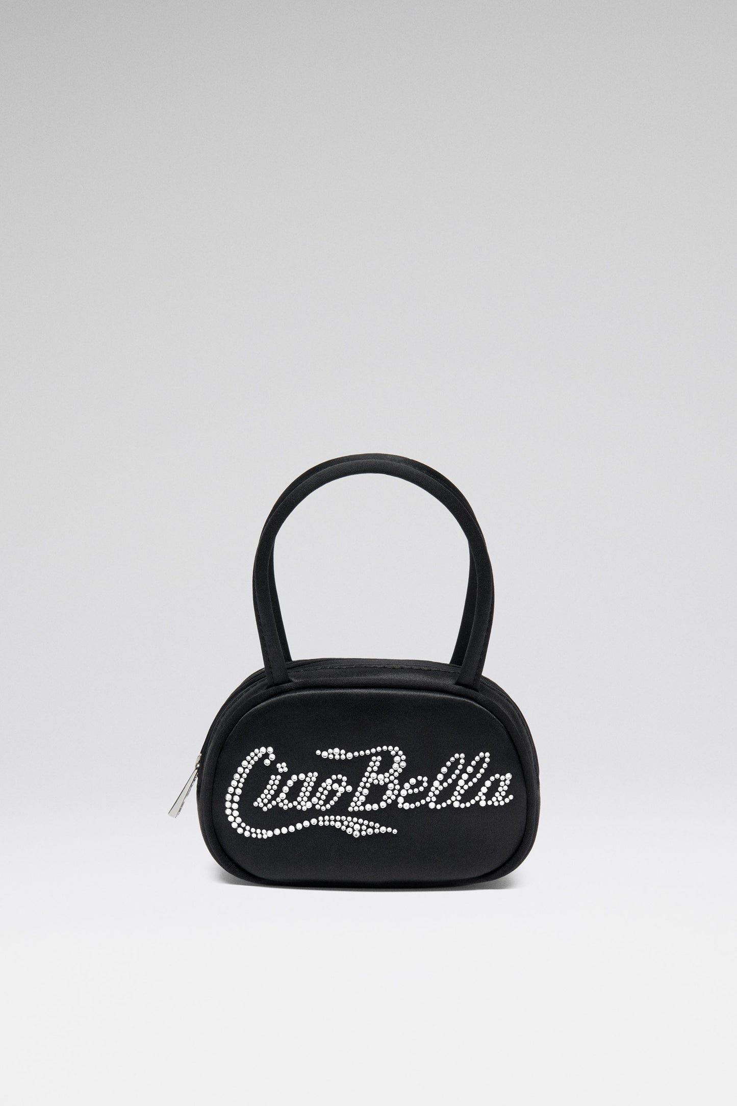 Superamini Bella Bag Black Satin And White Crystals