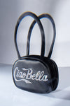 Superamini Bella Bag Black Satin And White Crystals