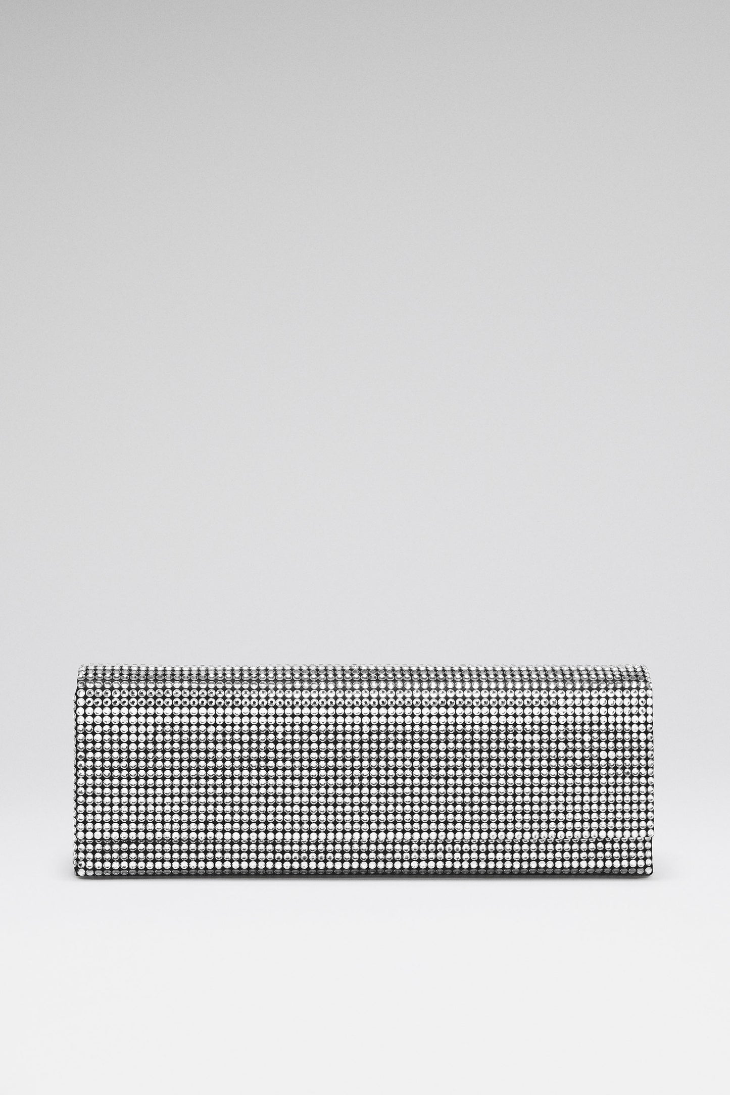 Paloma Clutch Black Satin And White Crystals