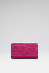 Superamini Paloma Clutch Ruby Satin And Crystals