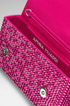 Superamini Paloma Clutch Ruby Satin And Crystals