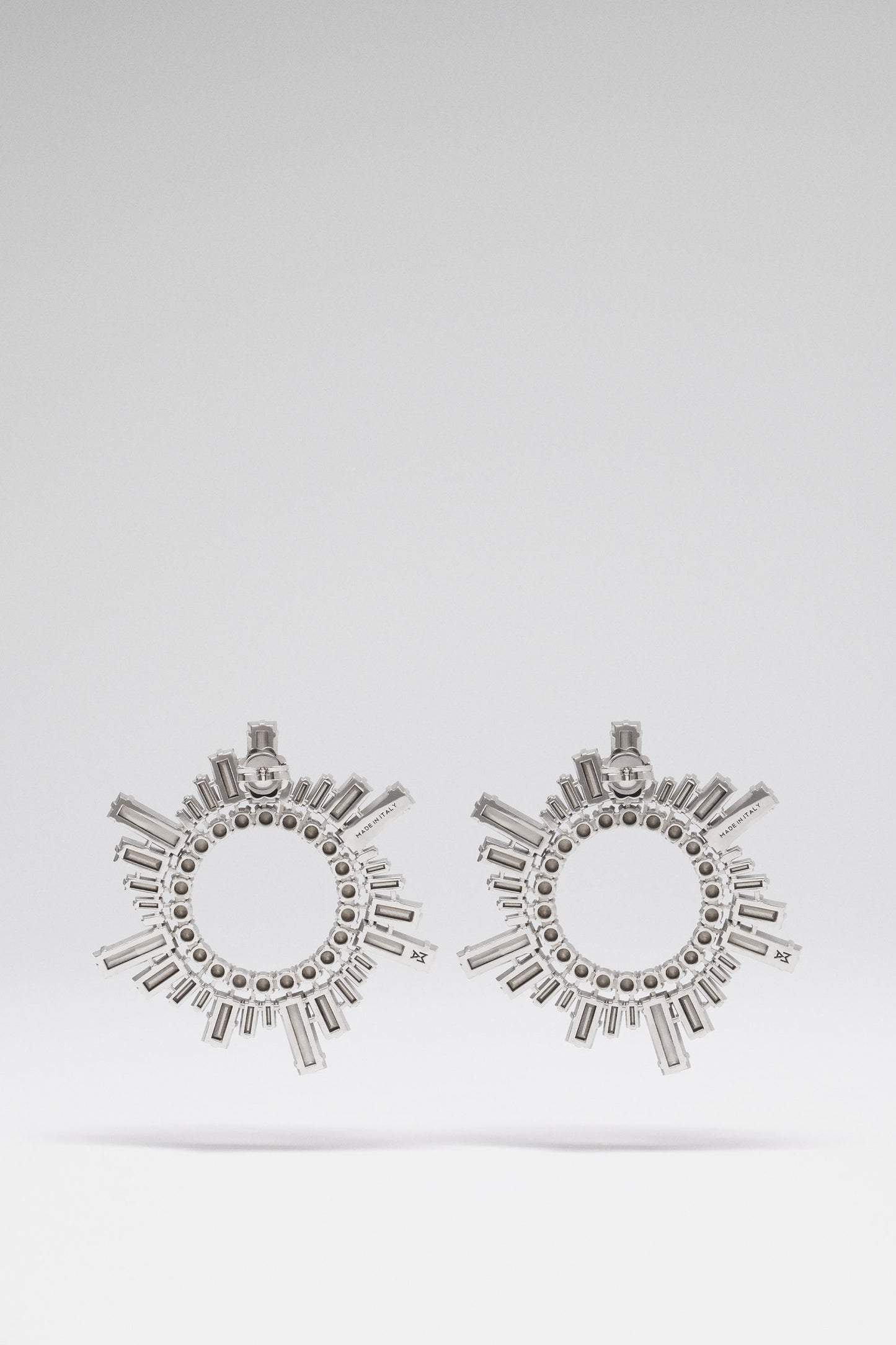 Begum Earrings Emerald Green Crystals With Silver Base