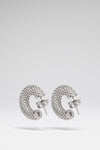 Cameron Hoop Mini White Crystals With Silver Base