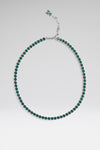 Tennis Necklace Emerald Green Crystals With Silver Base