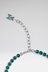 Tennis Necklace Emerald Green Crystals With Silver Base