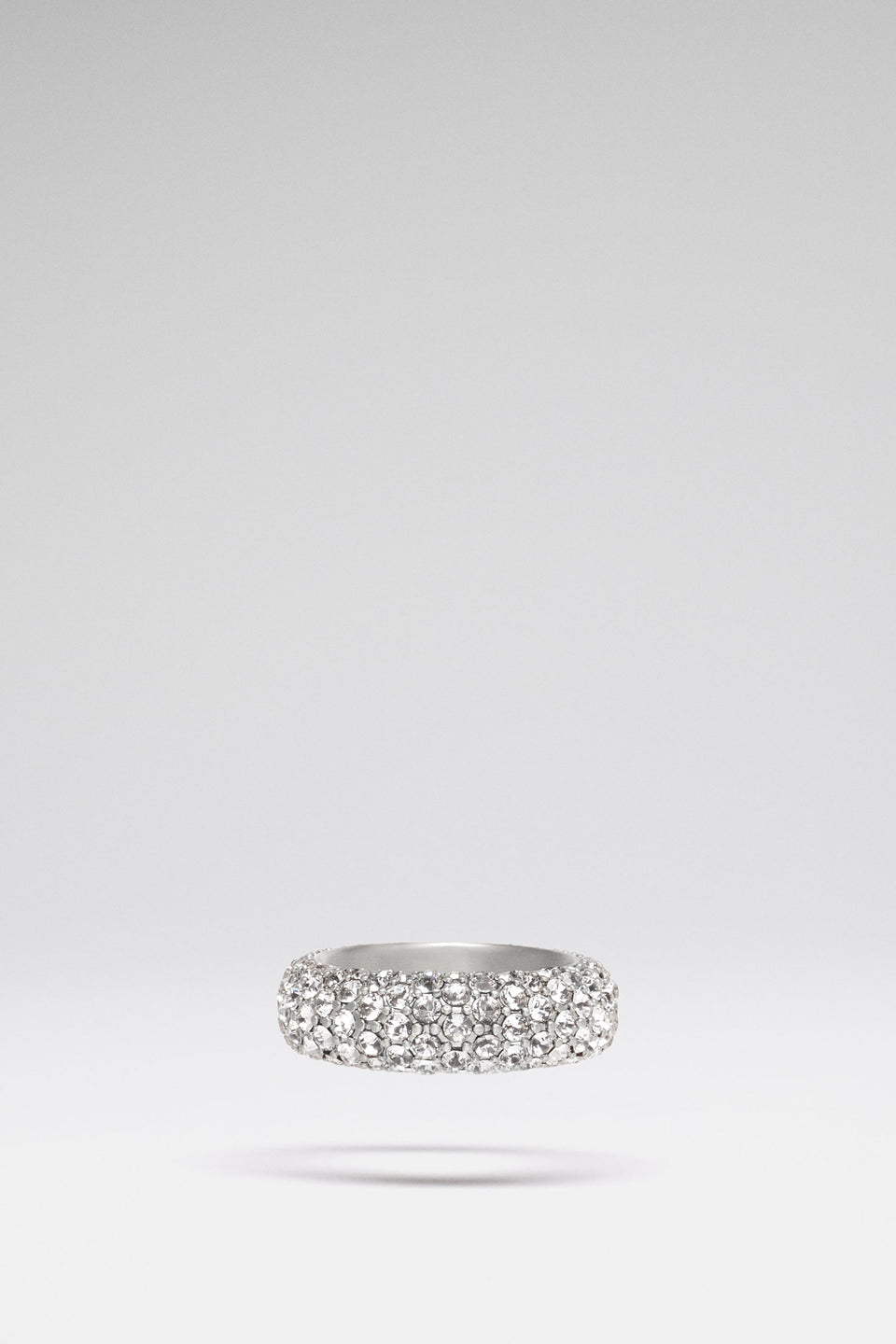 Cameron Ring White Crystals With Silver Base